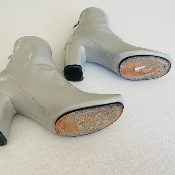 ❤️ CELINE PARIS BALLET RELOADED GRAY LAMBSKIN LEATHER ANKLE BOOTS ITALY - Picture 7 of 11